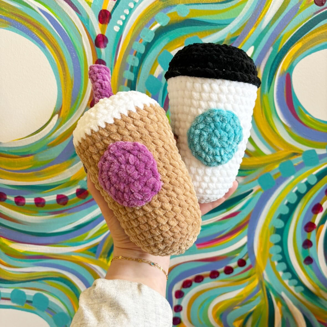 Crochet Coffee Cups - Handmade by Sarah Wilson from Swillybug