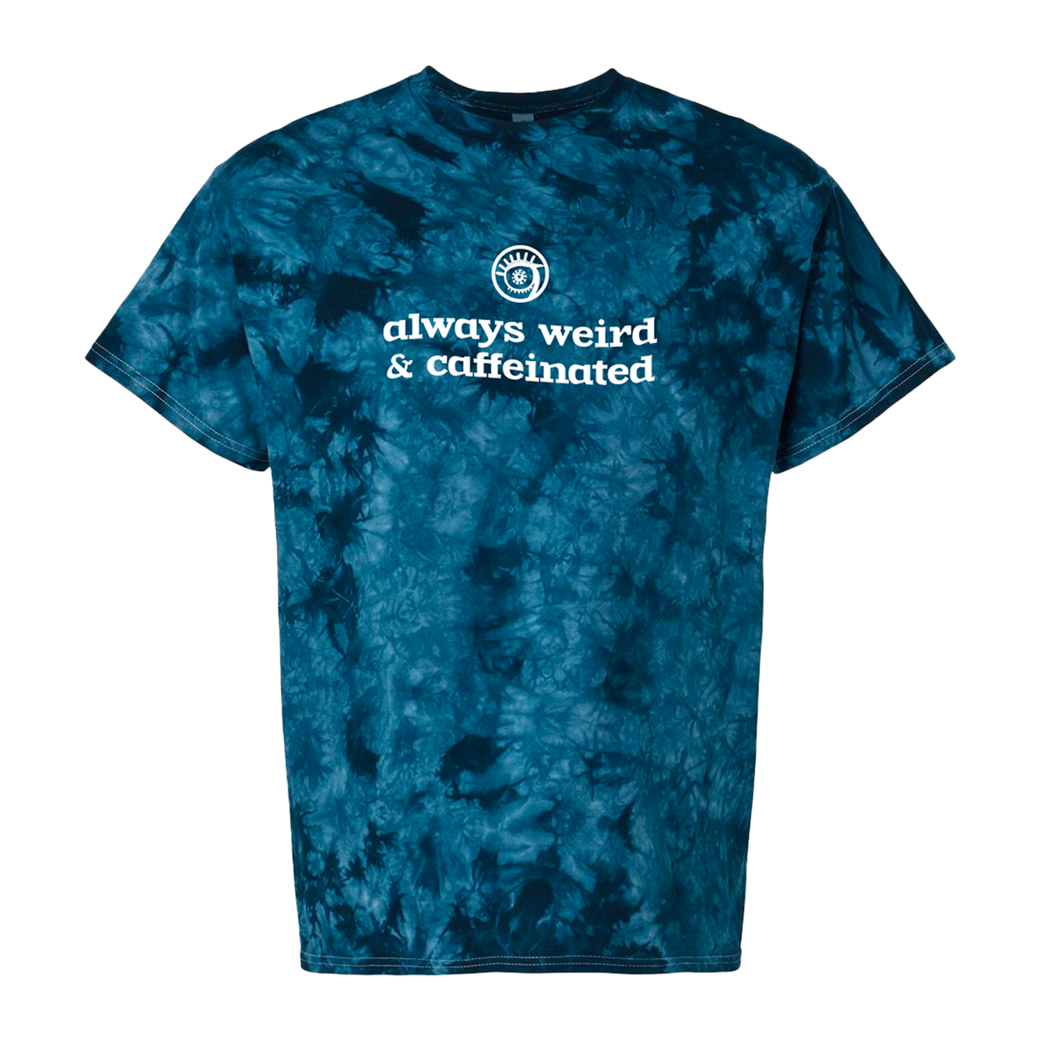 Always Weird &amp; Caffeinated Navy Tie Dye Tee