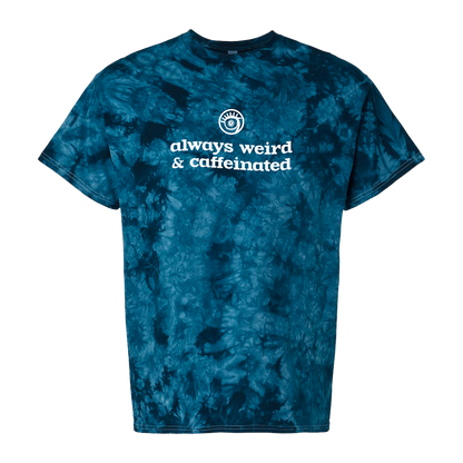 Always Weird &amp; Caffeinated Navy Tie Dye Tee